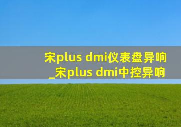 宋plus dmi仪表盘异响_宋plus dmi中控异响